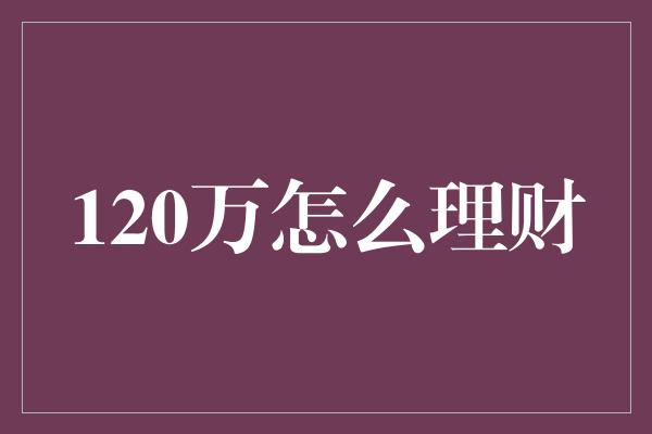 120万怎么理财