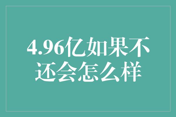 4.96亿如果不还会怎么样