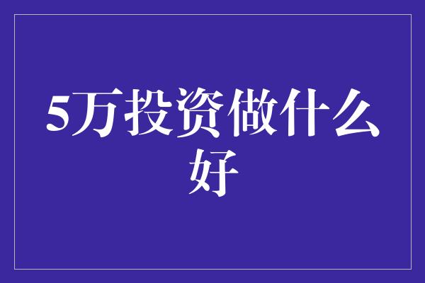 5万投资做什么好