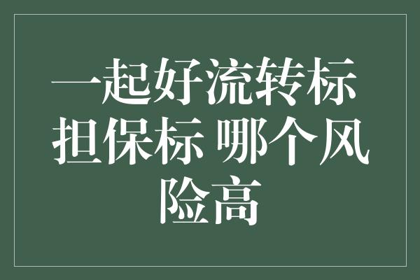 一起好流转标 担保标 哪个风险高