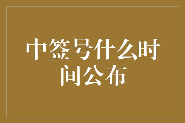 中签号什么时间公布