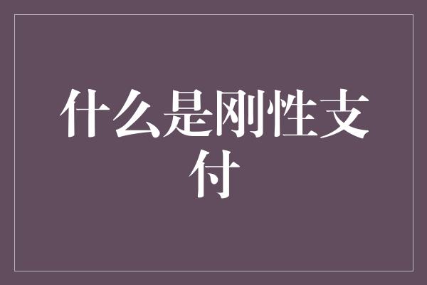 什么是刚性支付