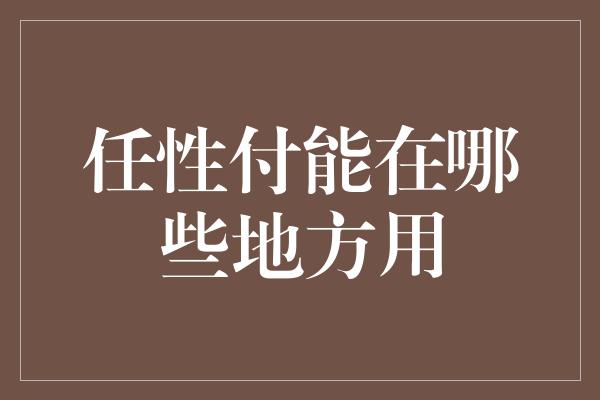 任性付能在哪些地方用