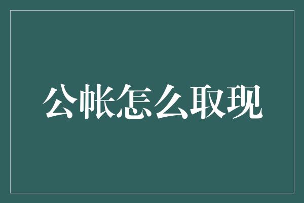 公帐怎么取现