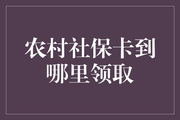 农村社保卡到哪里领取