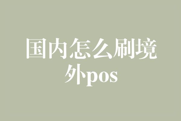 国内怎么刷境外pos