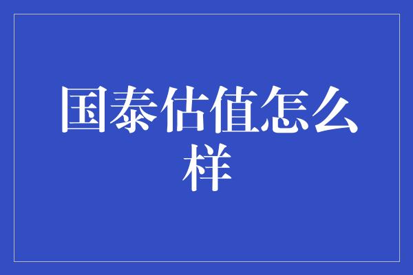 国泰估值怎么样