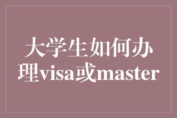 大学生如何办理visa或master