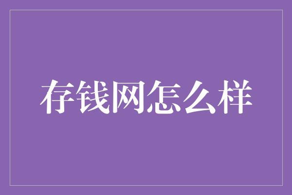 存钱网怎么样