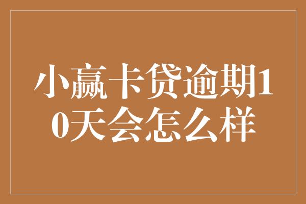 小赢卡贷逾期10天会怎么样