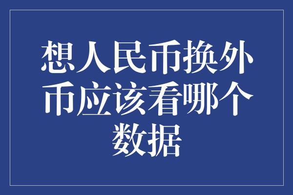 想人民币换外币应该看哪个数据