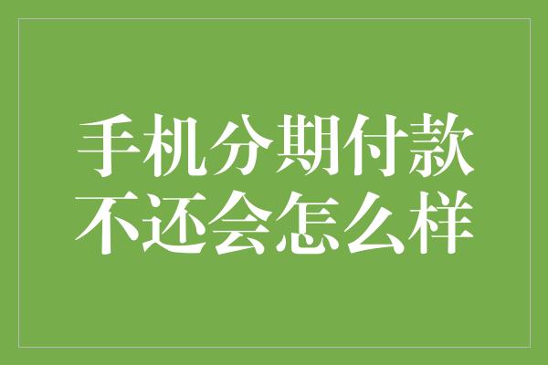 手机分期付款不还会怎么样