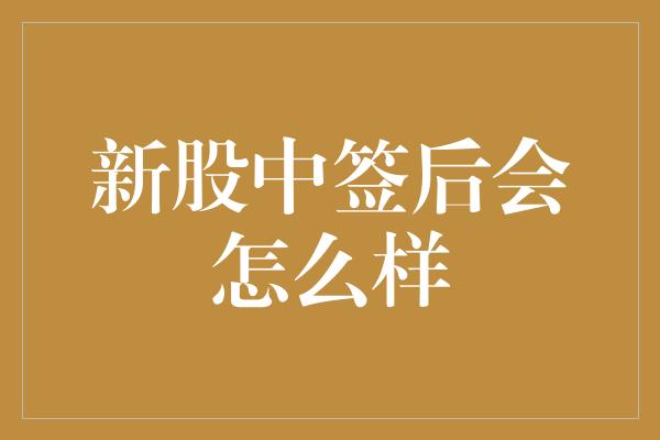 新股中签后会怎么样