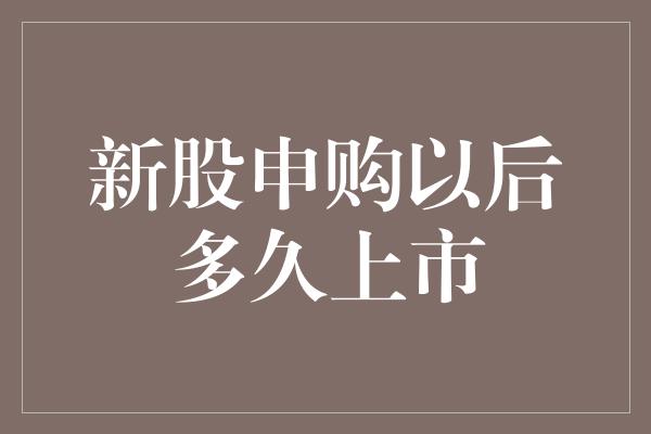 新股申购以后多久上市