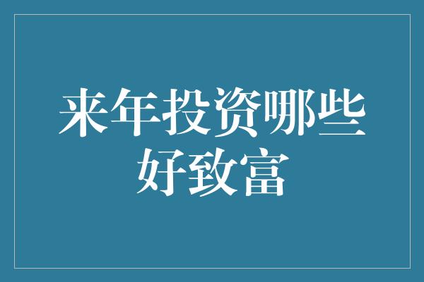 来年投资哪些好致富