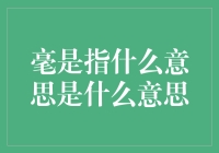 毫指的含义：微观视角下的宏观世界