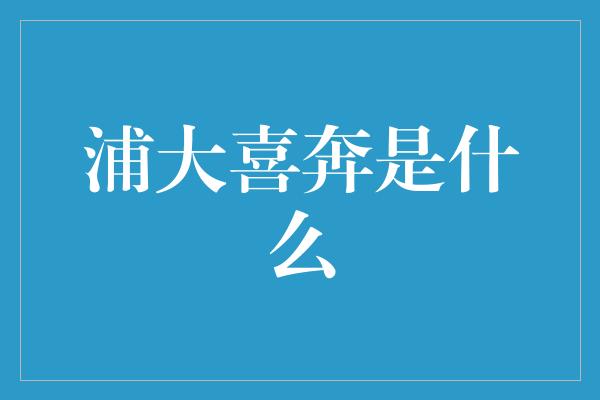 浦大喜奔是什么