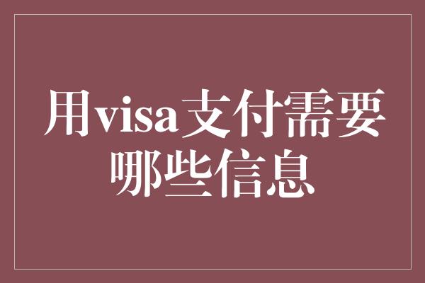 用visa支付需要哪些信息