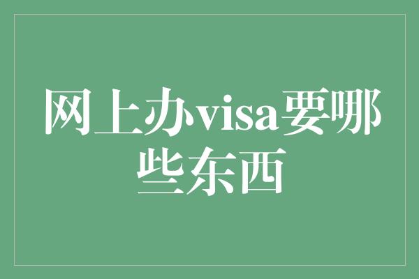 网上办visa要哪些东西