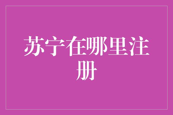 苏宁在哪里注册