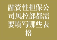 融资性担保公司风控部都要填写哪些表？——表哥表姐的日常