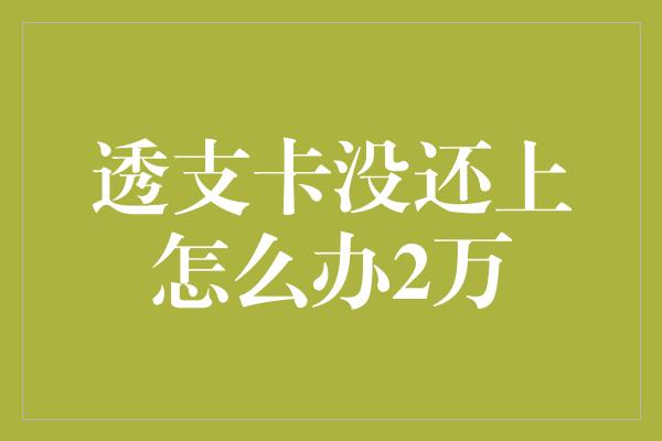 透支卡没还上怎么办2万