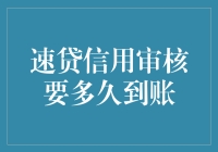 速贷信用审核，你要的不只是速度，还有速度背后的故事