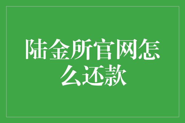 陆金所官网怎么还款