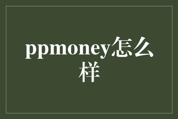 ppmoney怎么样