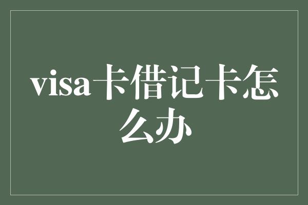 visa卡借记卡怎么办